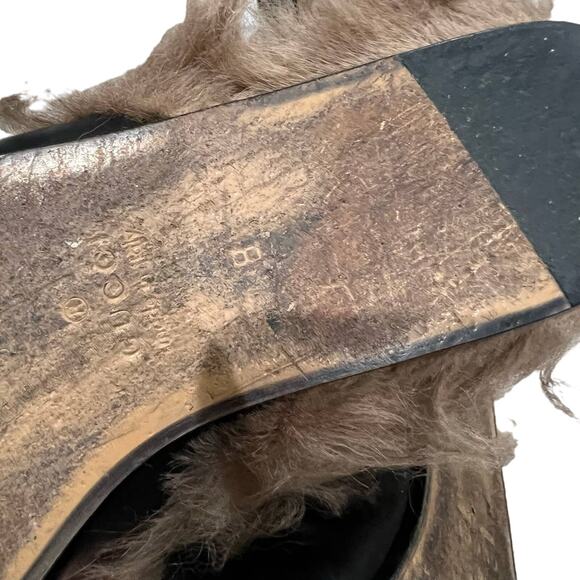 Gucci Men's Princetown Fur Mule slide Loafer Size 8 - Picture 2 of 13